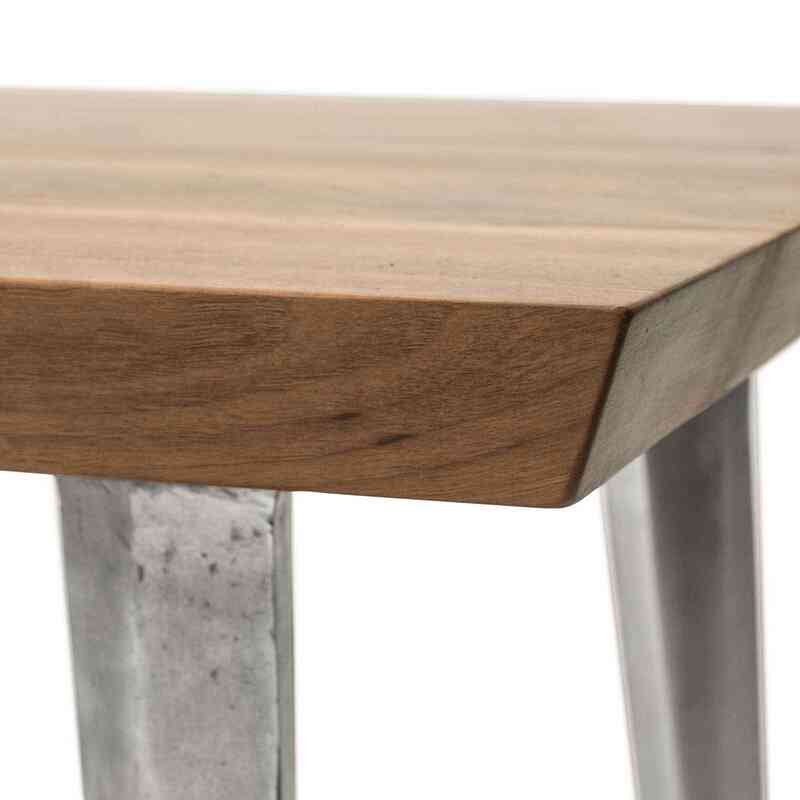 Walnut Table with Sand Cast Aluminium Legs - K0036507