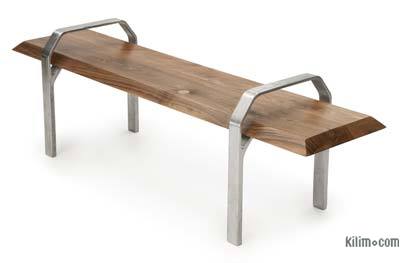 Walnut Coffee Table with Cast Aluminium Legs