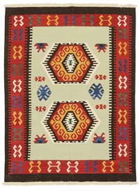 New Handwoven Turkish Kilim Rug - 4' 11" x 6' 8" (59" x 80")