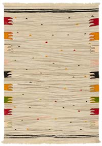 Bej Yeni Kök Boya El Dokuma Kilim - 122 cm x 175 cm