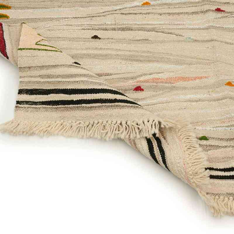 Beige Nueva Alfombra Turca Kilim - 122 cm x 175 cm - K0036510