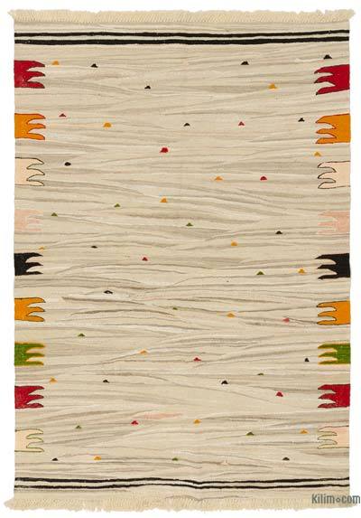 Beige Nueva Alfombra Turca Kilim - 122 cm x 175 cm