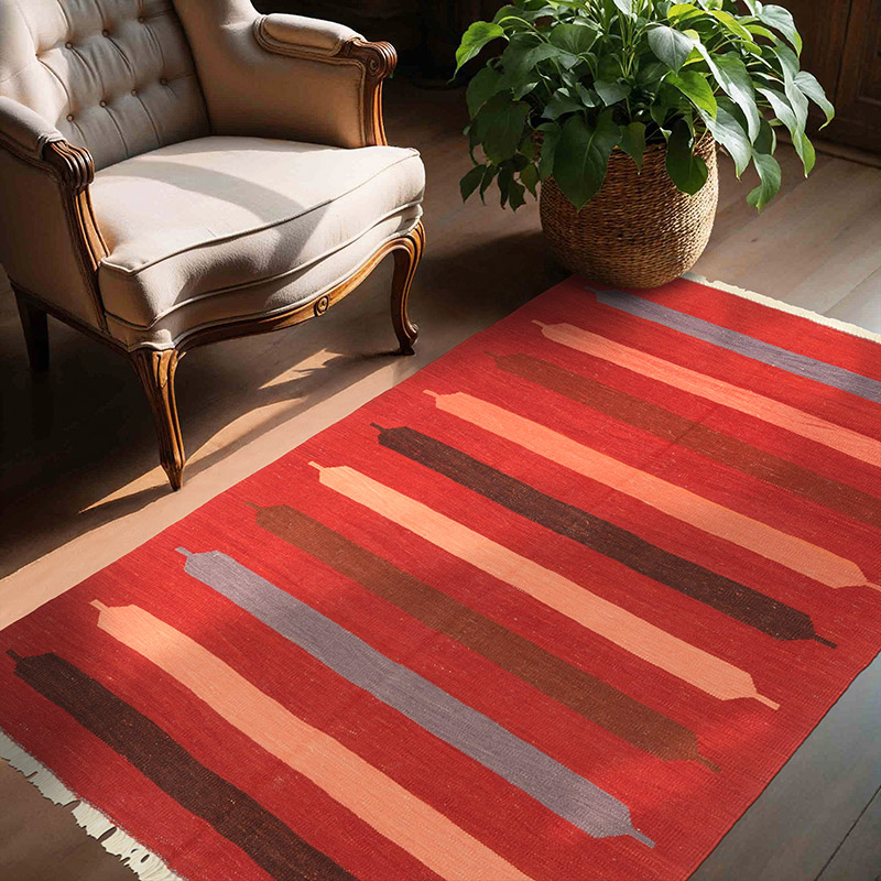 Kırmızı Yeni El Dokuma Kilim - K0036516