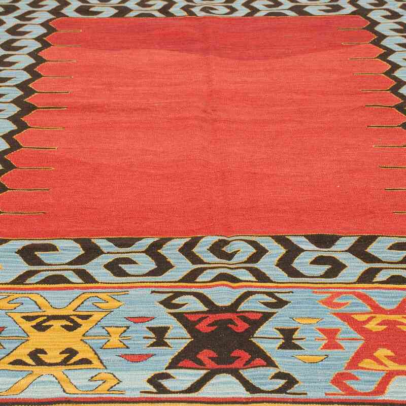 Kırmızı, Çok Renkli Yeni Kök Boya El Dokuma Kilim - 173 cm x 233 cm - K0036518