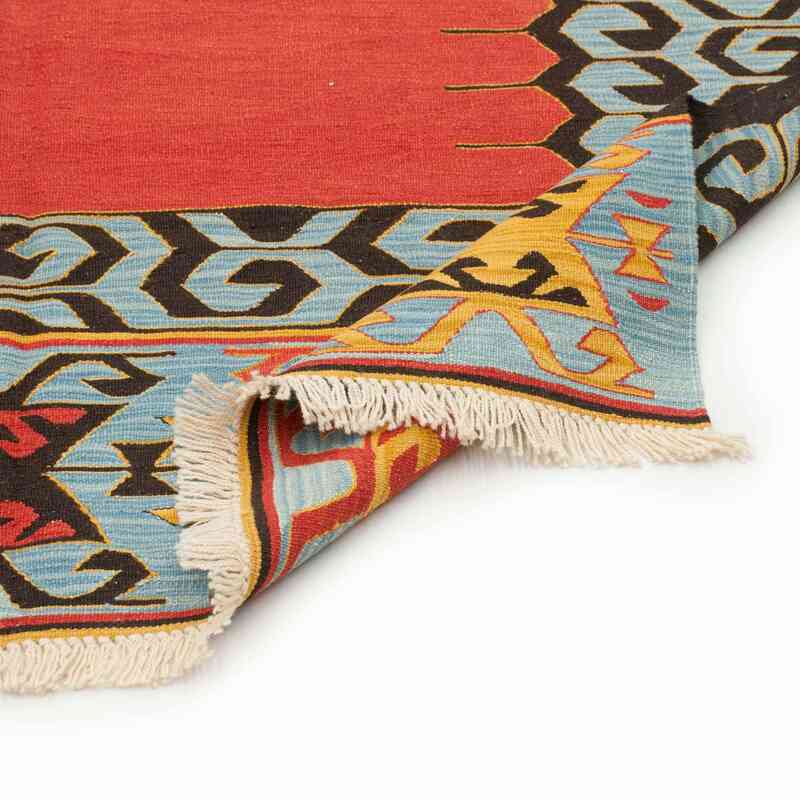 Kırmızı, Çok Renkli Yeni Kök Boya El Dokuma Kilim - 173 cm x 233 cm - K0036518