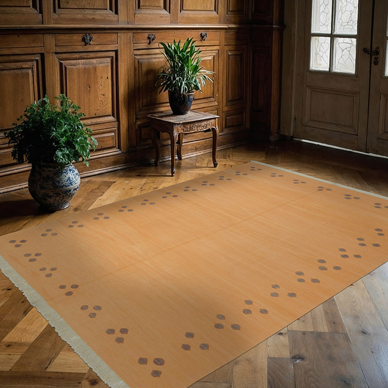 Sarı Yeni Kök Boya El Dokuma Kilim - 174 cm x 237 cm - K0036519