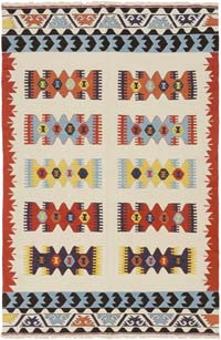 Beige, Multicolor New Handwoven Turkish Kilim Rug - 6'  x 8' 11" (72" x 107")