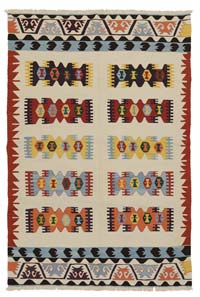 Beige, Multicolor New Handwoven Turkish Kilim Rug