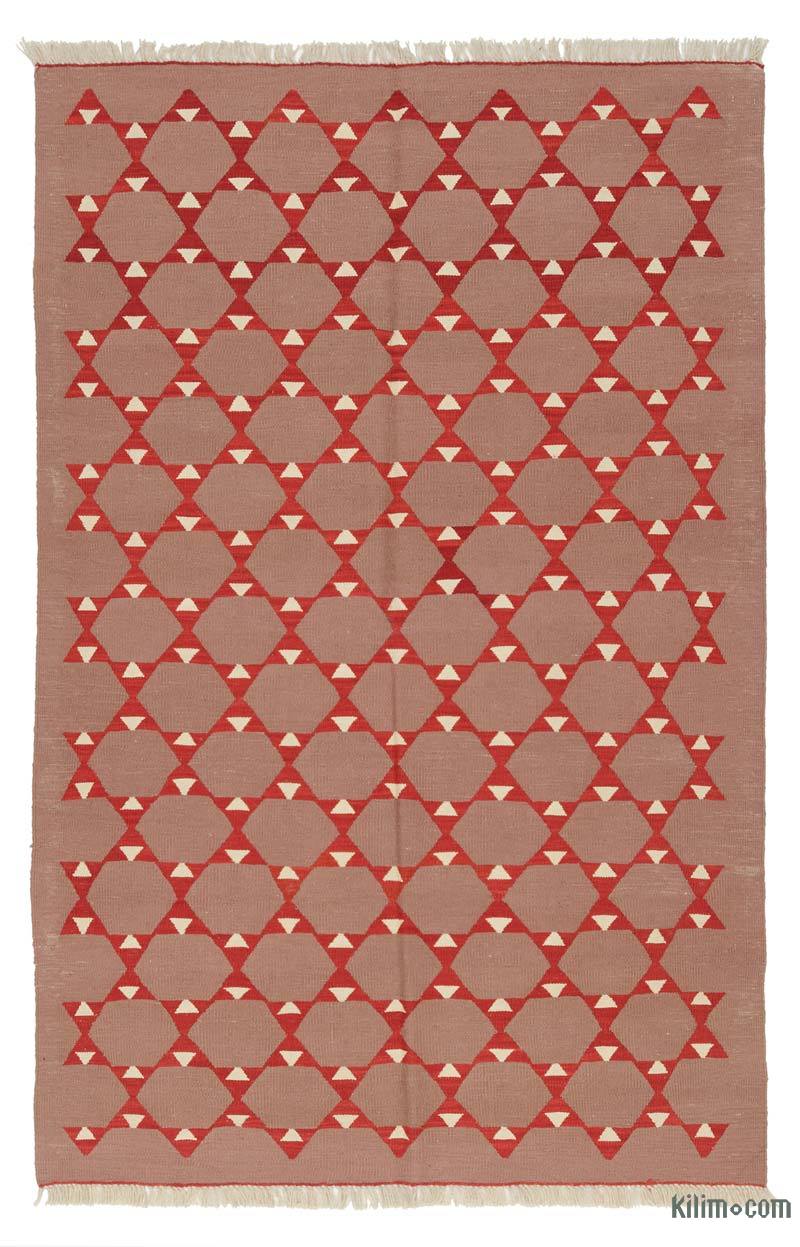 Mor, Kırmızı Yeni Kök Boya El Dokuma Kilim - 145 cm x 222 cm - K0036526