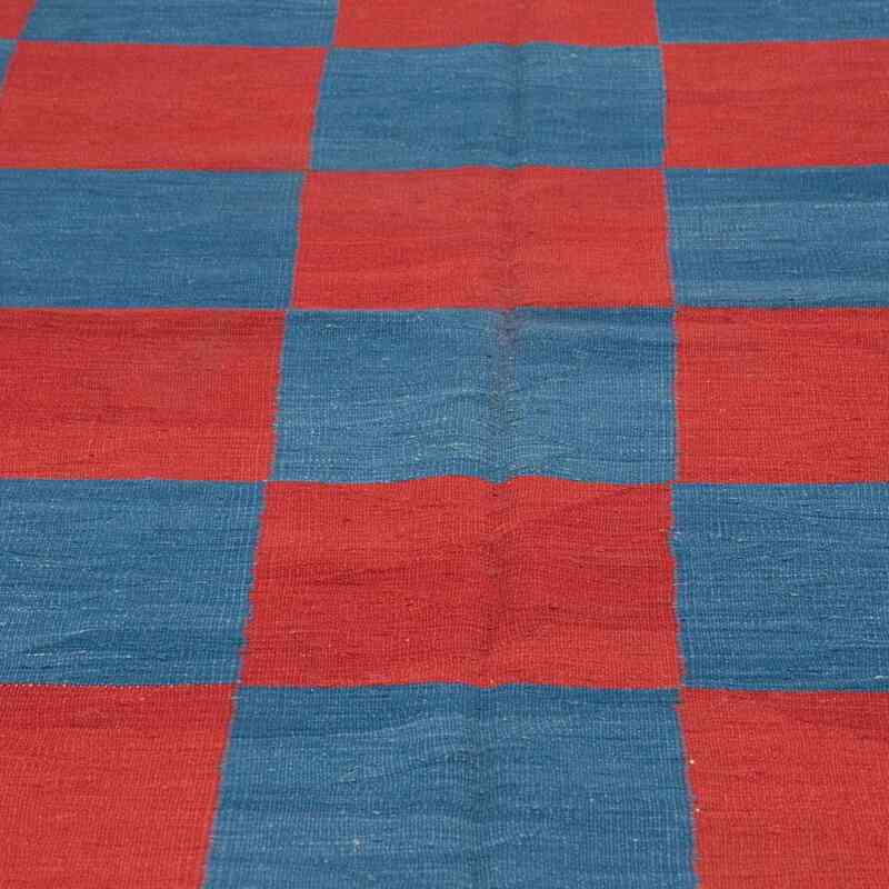 Lacivert, Kırmızı Yeni Kök Boya El Dokuma Kilim - 153 cm x 182 cm - K0036528