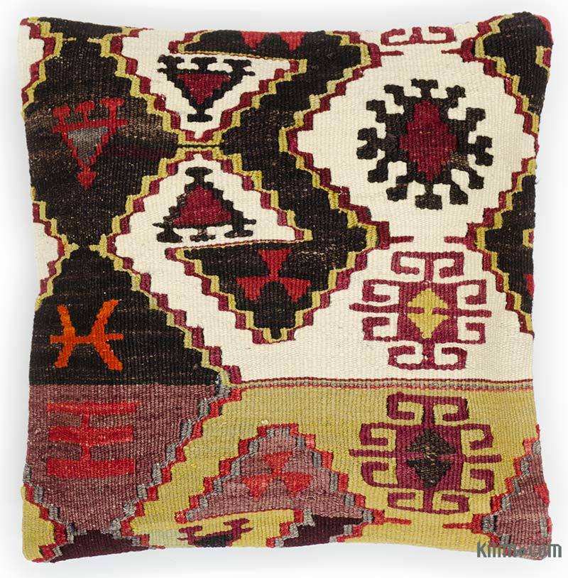 Kilim Pillow Cover - 1' 4" x 1' 4" (16" x 16") - K0036597