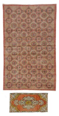 Alfombra Vintage Turca Anudada a Mano - 126 cm x 205 cm