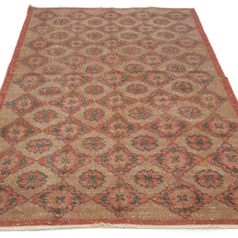 Alfombra Vintage Turca Anudada a Mano - 126 cm x 205 cm - K0036907
