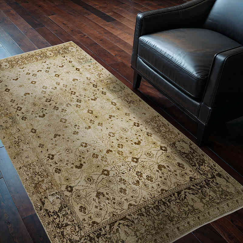 Alfombra Vintage Turca Anudada a Mano - 128 cm x 204 cm - K0036908