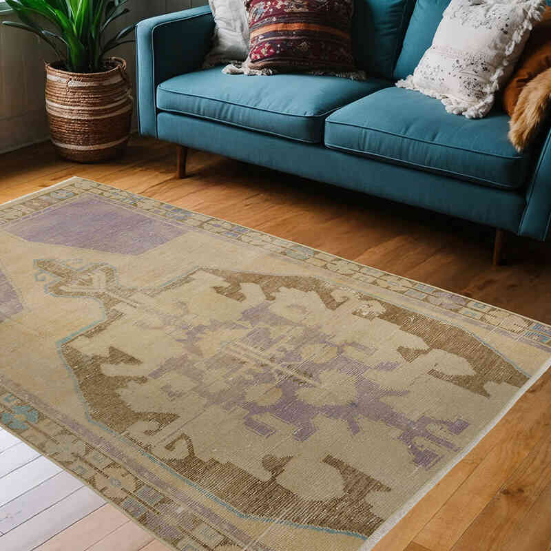 El Dokuma Vintage Halı - 133 cm x 209 cm - K0036915