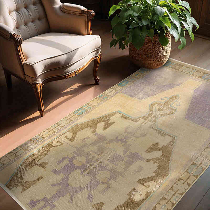 El Dokuma Vintage Halı - 133 cm x 209 cm - K0036915