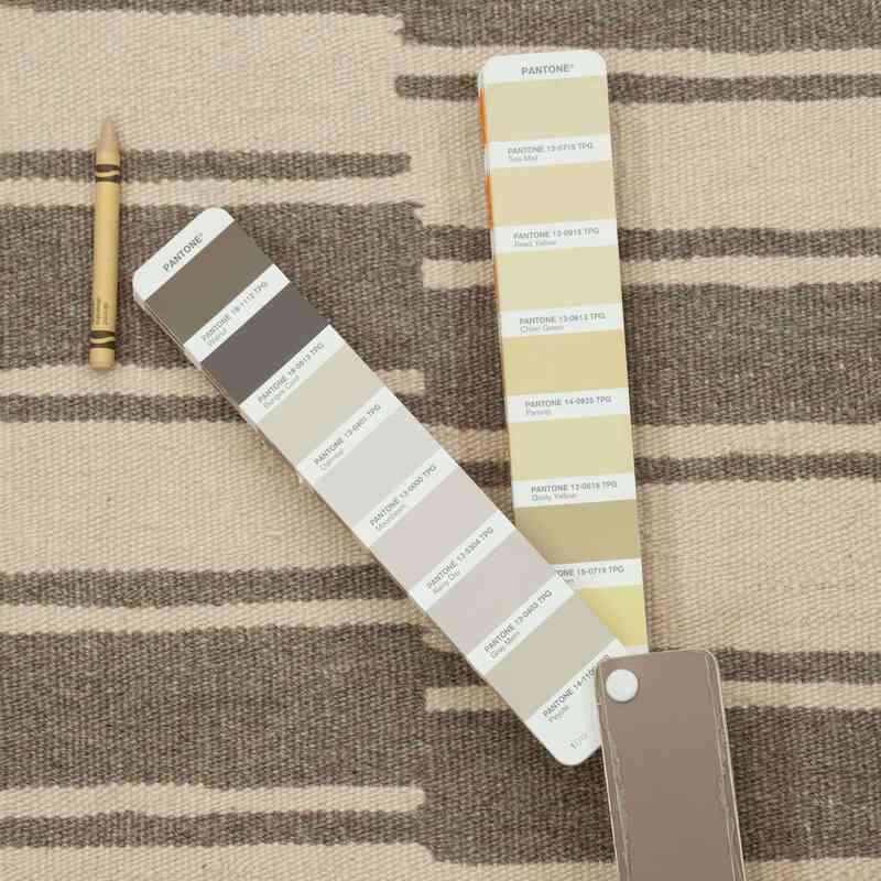 Beige New Turkish Kilim Runner - K0036950