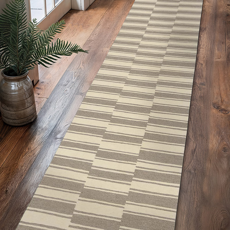 Beige New Turkish Kilim Runner - K0036950