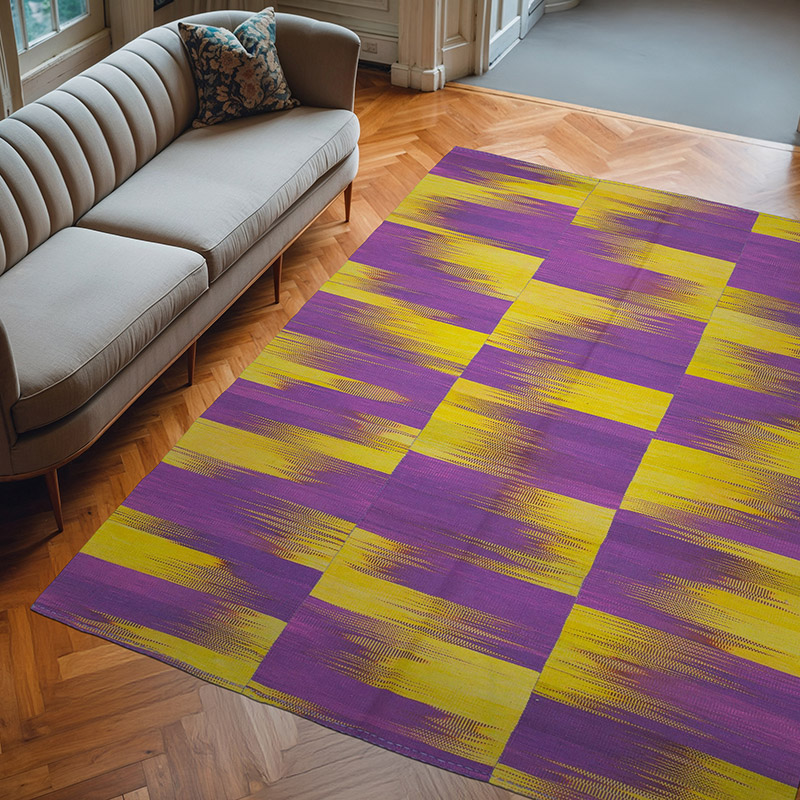 Mor, Sarı Yeni Anadolu Kilimi - 212 cm x 278 cm - K0037010