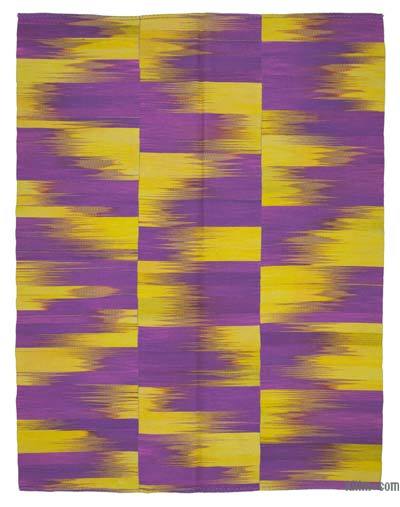 Púrpura, Amarillo Alfombra Neo Caspian Kilim - 212 cm x 278 cm