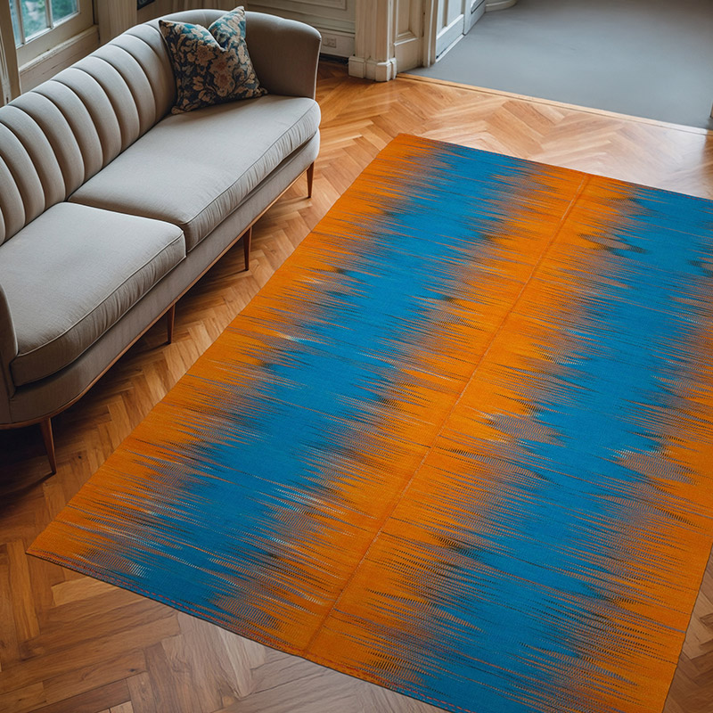 Neo Caspian Kilim Rug - 6' 8" x 9' 5" (80" x 113") - K0037011