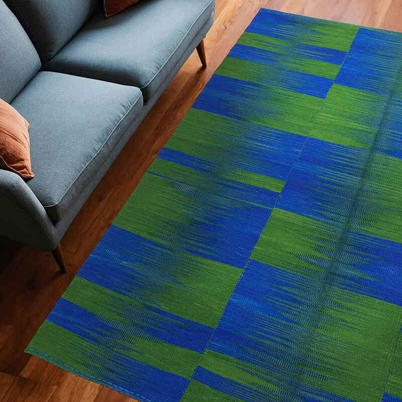 Neo Caspian Kilim Rug - 6' 11" x 8' 4" (83" x 100") - K0037013