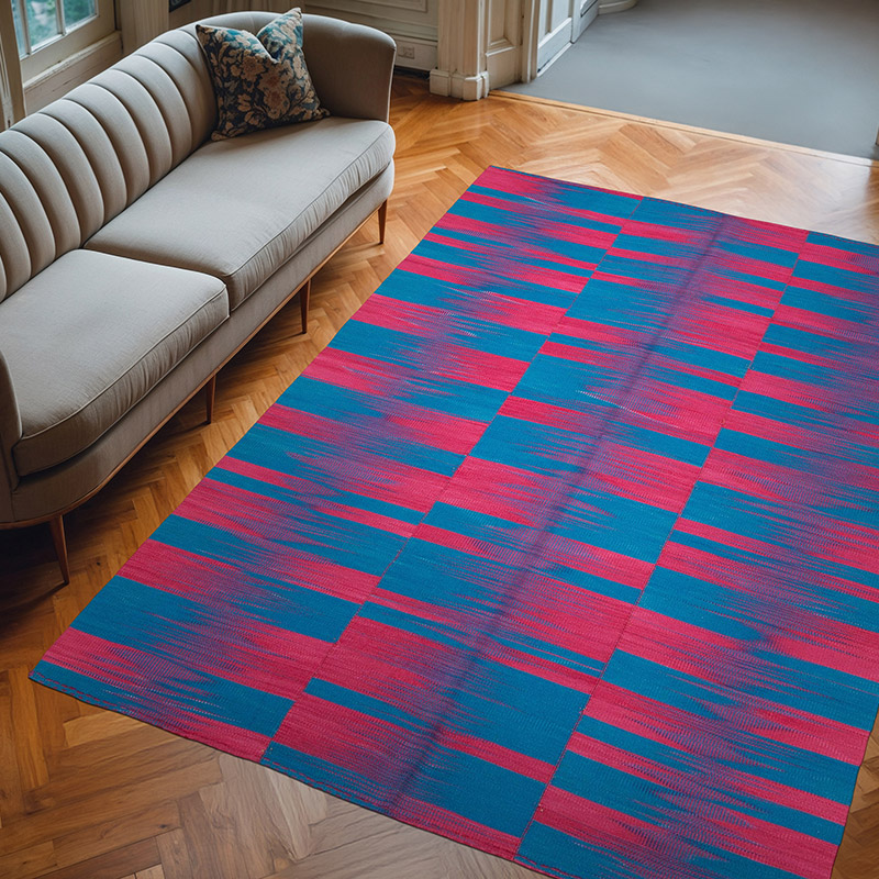 Multicolor Neo Caspian Kilim Rug - 6' 8" x 9' 2" (80" x 110") - K0037015