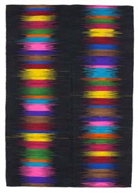 Black, Multicolor Neo Caspian Kilim Rug - 6' 8" x 9' 7" (80" x 115")