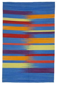 Multicolor Neo Caspian Kilim Rug - 5' 11" x 9' 2" (71" x 110")