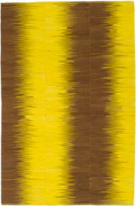 Yellow, Brown Neo Caspian Kilim Rug - 6' 10" x 10'  (82" x 120")
