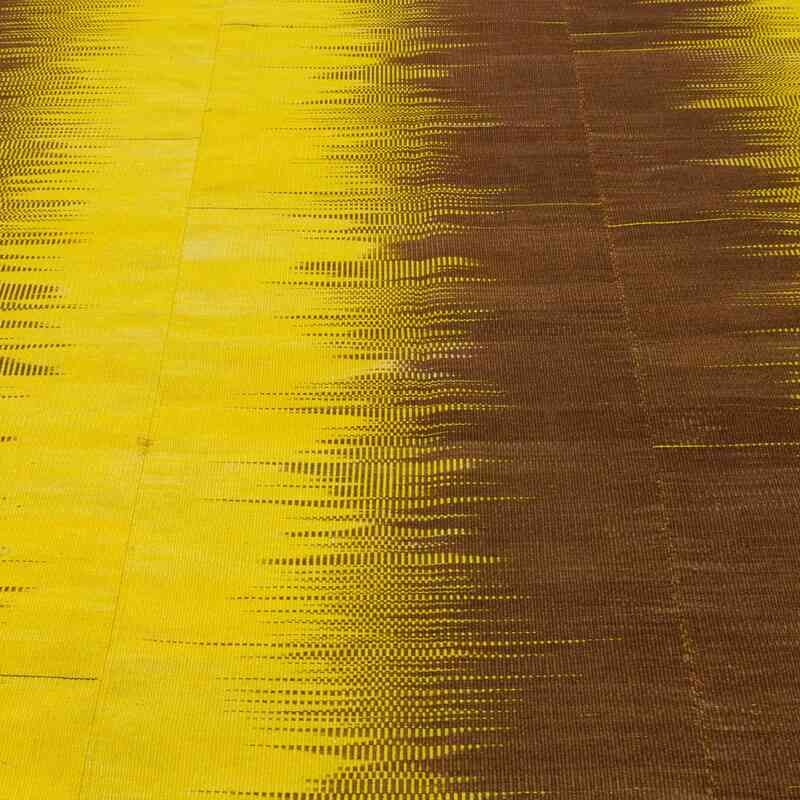 Yellow, Brown Neo Caspian Kilim Rug - 6' 10" x 10'  (82" x 120") - K0037032