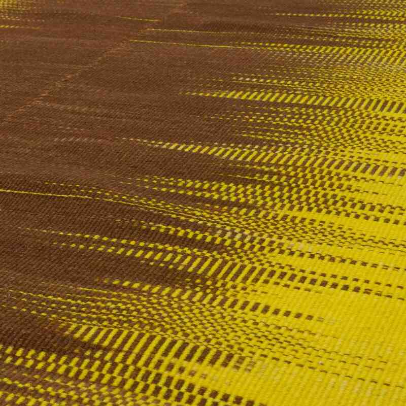 Yellow, Brown Neo Caspian Kilim Rug - 6' 10" x 10'  (82" x 120") - K0037032
