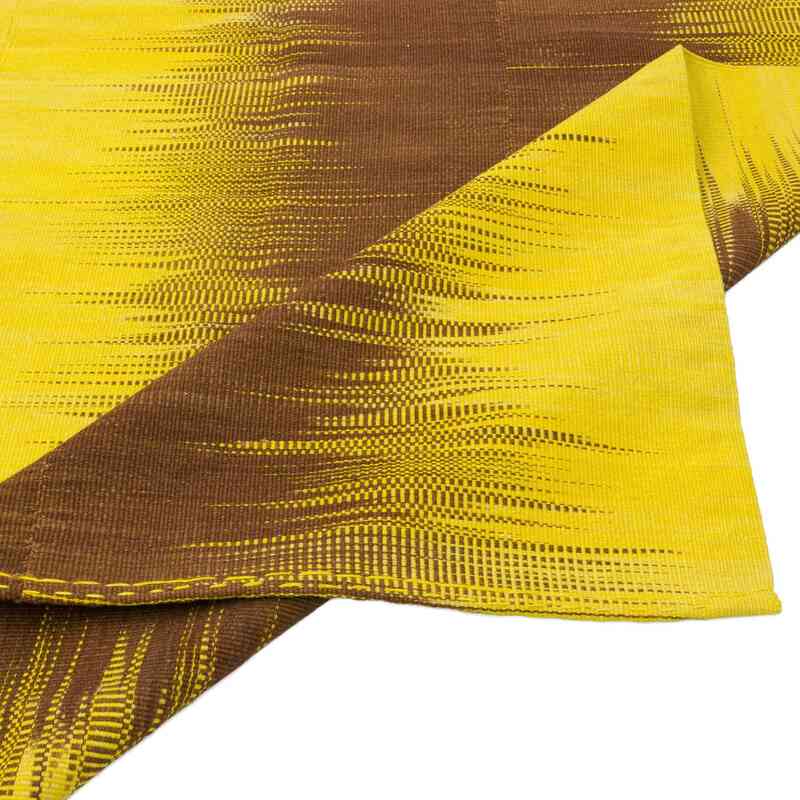 Yellow, Brown Neo Caspian Kilim Rug - 6' 10" x 10'  (82" x 120") - K0037032