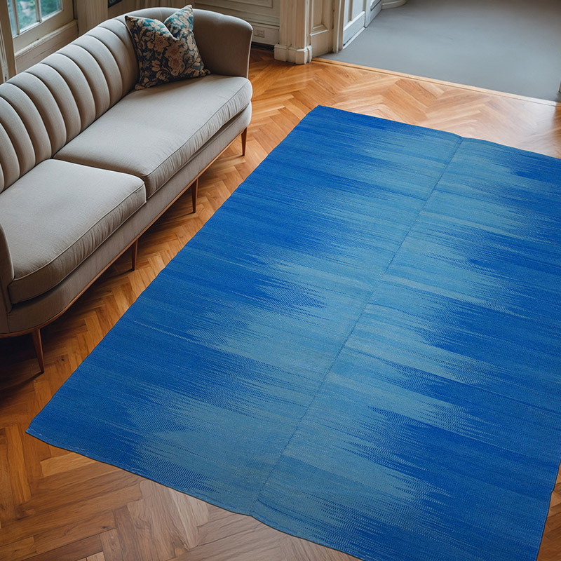 Azul Oscuro Alfombra Neo Caspian Kilim - 206 cm x 283 cm - K0037041
