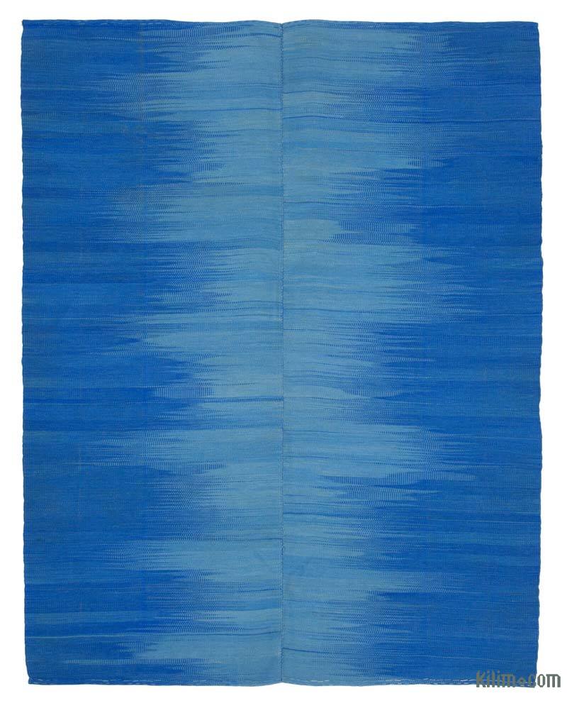 Azul Oscuro Alfombra Neo Caspian Kilim - 207 cm x 263 cm - K0037042