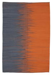 Orange, Multicolor Neo Caspian Kilim Rug - 5' 10" x 8' 8" (70" x 104")