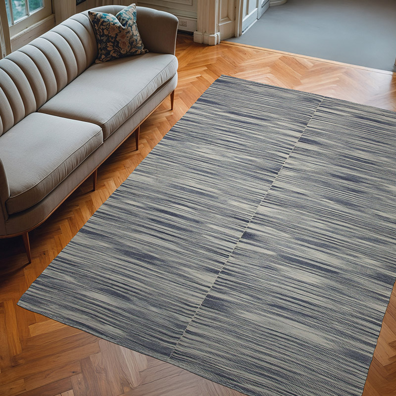 Gris Alfombra Neo Caspian Kilim - 205 cm x 290 cm - K0037046