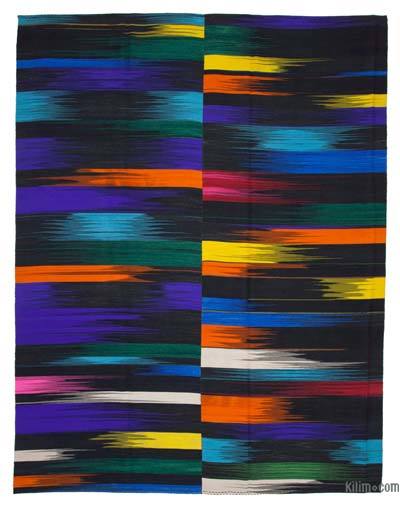 Siyah, Çok Renkli Yeni Anadolu Kilimi - 294 cm x 390 cm