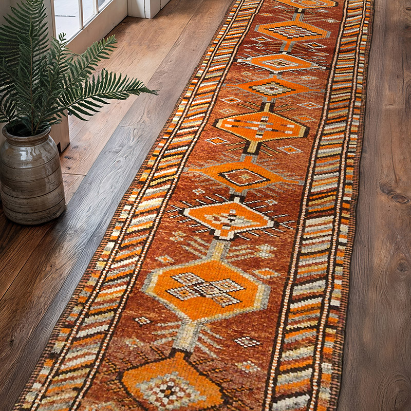 Vintage Tribal Runner Rug - 2' 10" x 11' 10" (34" x 142") - K0037124