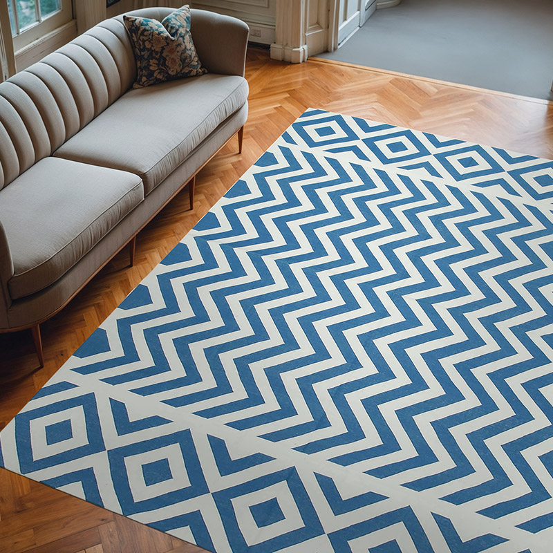 New Dhurrie Rug - 7' 11" x 9' 9" (95" x 117") - K0037509