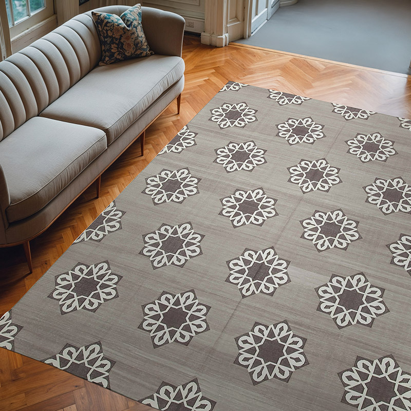 New Dhurrie Rug - 7' 10" x 9' 8" (94" x 116") - K0037515