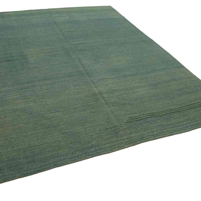 Green New Contemporary Kilim Rug - Z Collection - 7' 3" x 9' 7" (87" x 115") - K0037700