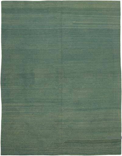Green New Contemporary Kilim Rug - Z Collection - 7' 3" x 9' 7" (87 in. x 115 in.)
