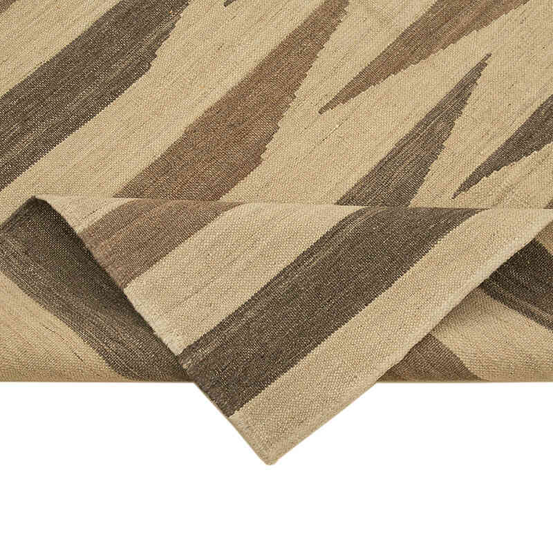 Beige, Brown New Contemporary Kilim Rug - Z Collection - 5' 9" x 7' 9" (69" x 93") - K0037716