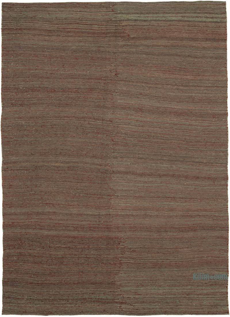 Brown New Contemporary Kilim Rug - Z Collection - 6' 11" x 9' 5" (83 in. x 113 in.) - K0037717