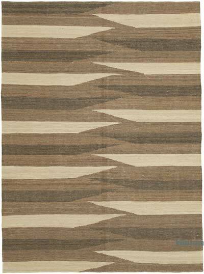 Kahverengi, Bej Modern Yeni Kilim - 178 cm x 238 cm