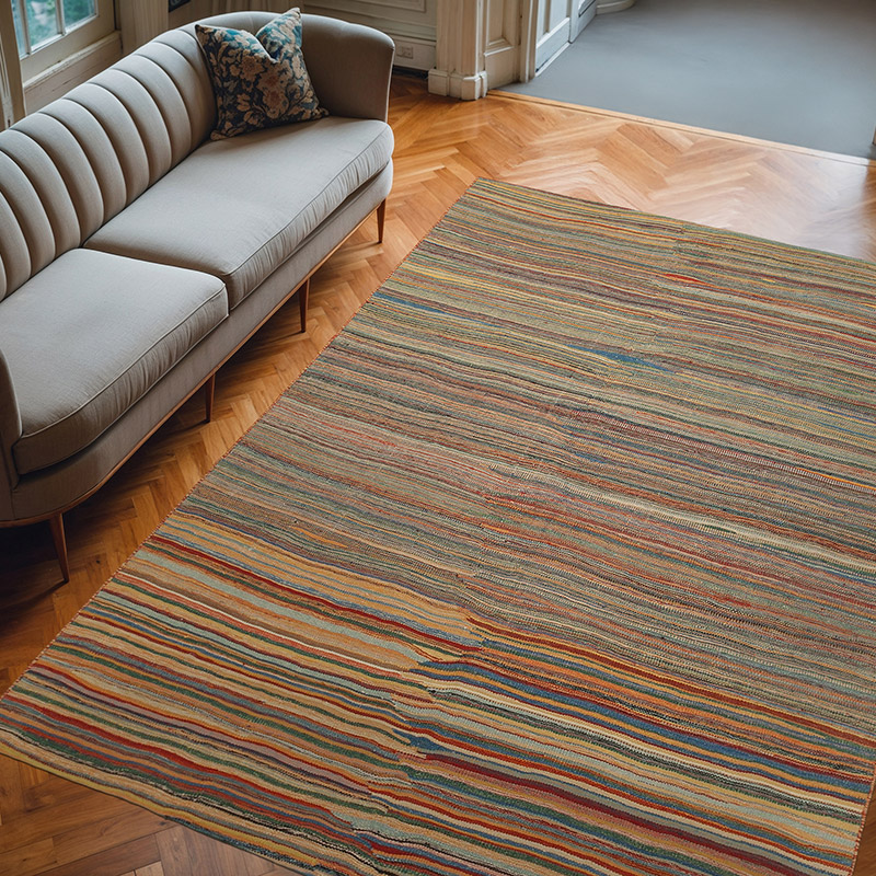 New Contemporary Kilim Rug - Z Collection - 6' 8" x 8' 11" (80" x 107") - K0037721