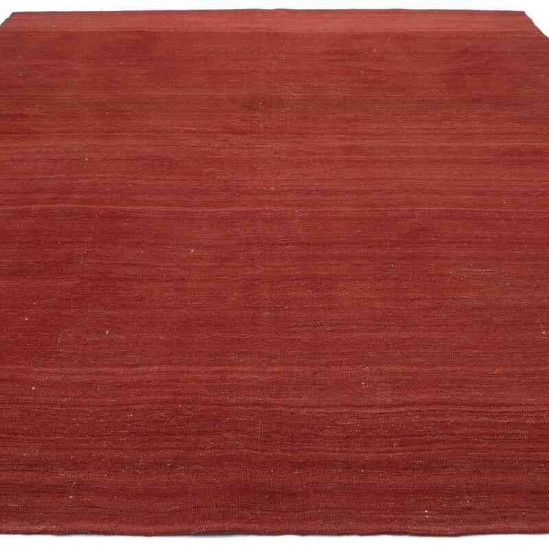 Rojo Nueva Alfombra Contemporánea Kilim - 227 cm x 282 cm - K0037731