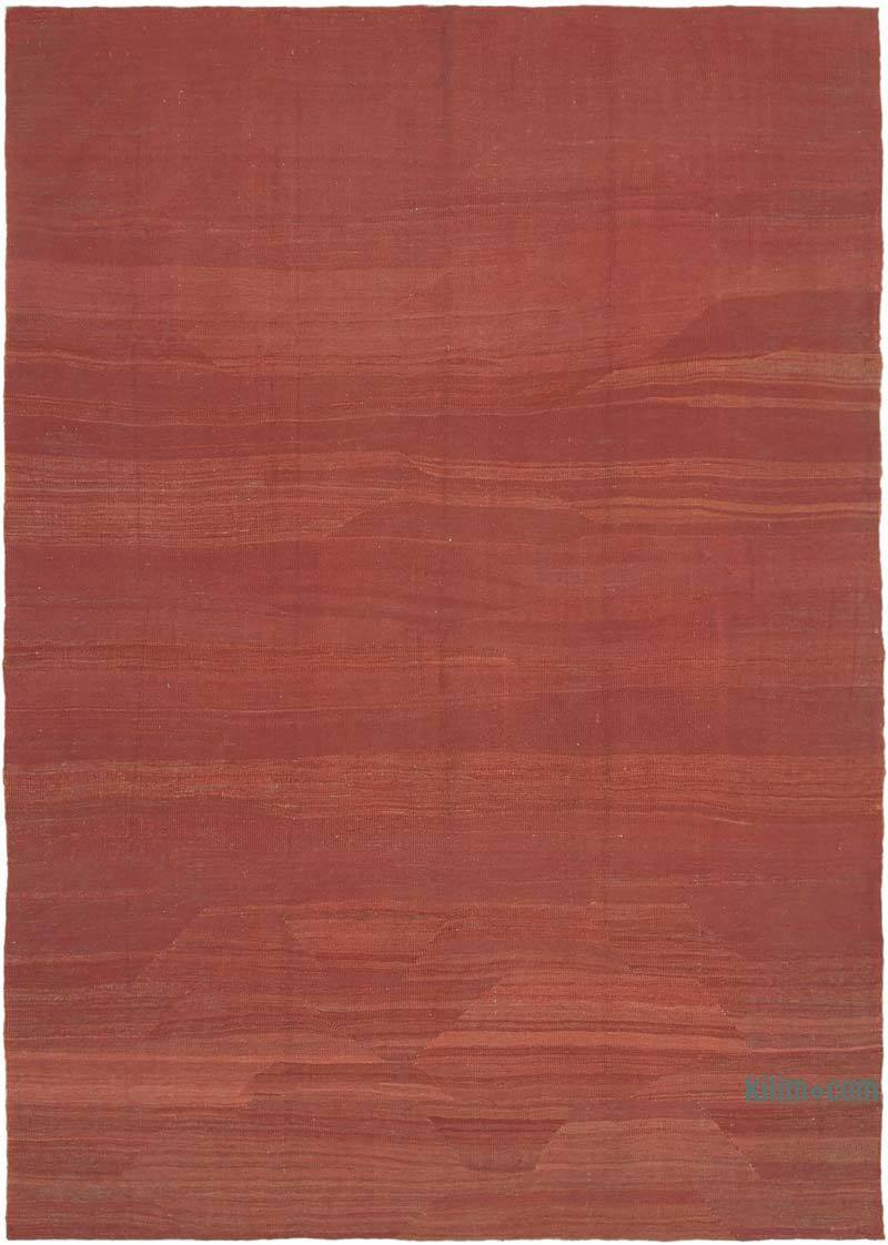 Red New Contemporary Kilim Rug - Z Collection - 6' 8" x 9' 4" (80 in. x 112 in.) - K0037734