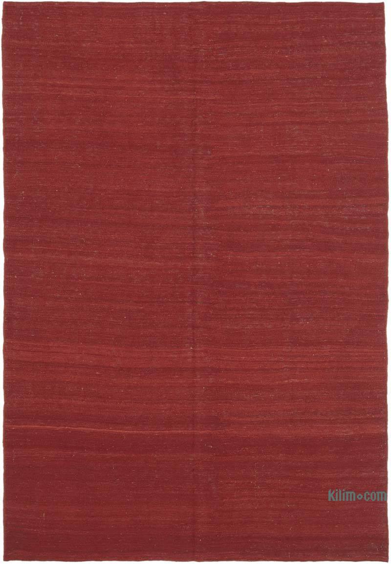 Red New Contemporary Kilim Rug - Z Collection - 6' 2" x 8' 11" (74 in. x 107 in.) - K0037736
